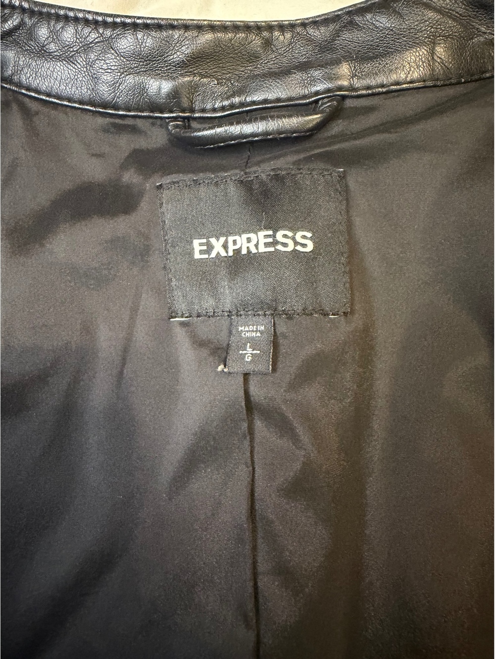 Express Black Faux Leather Jacket L - Picture 6 of 8
